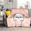 Kreslená broskvová deka pro kočky Super hřejivá dětská dívka Roztomilá kočičí deka Cestovní povlečení Rozkládací pohovka Deka pro milovníky narozenin Dárek pro milence