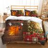 Christmas Series Quilt Cover Pillowcase Two Or Three-Piece Holiday Gift Polyester 3D Digital Printing