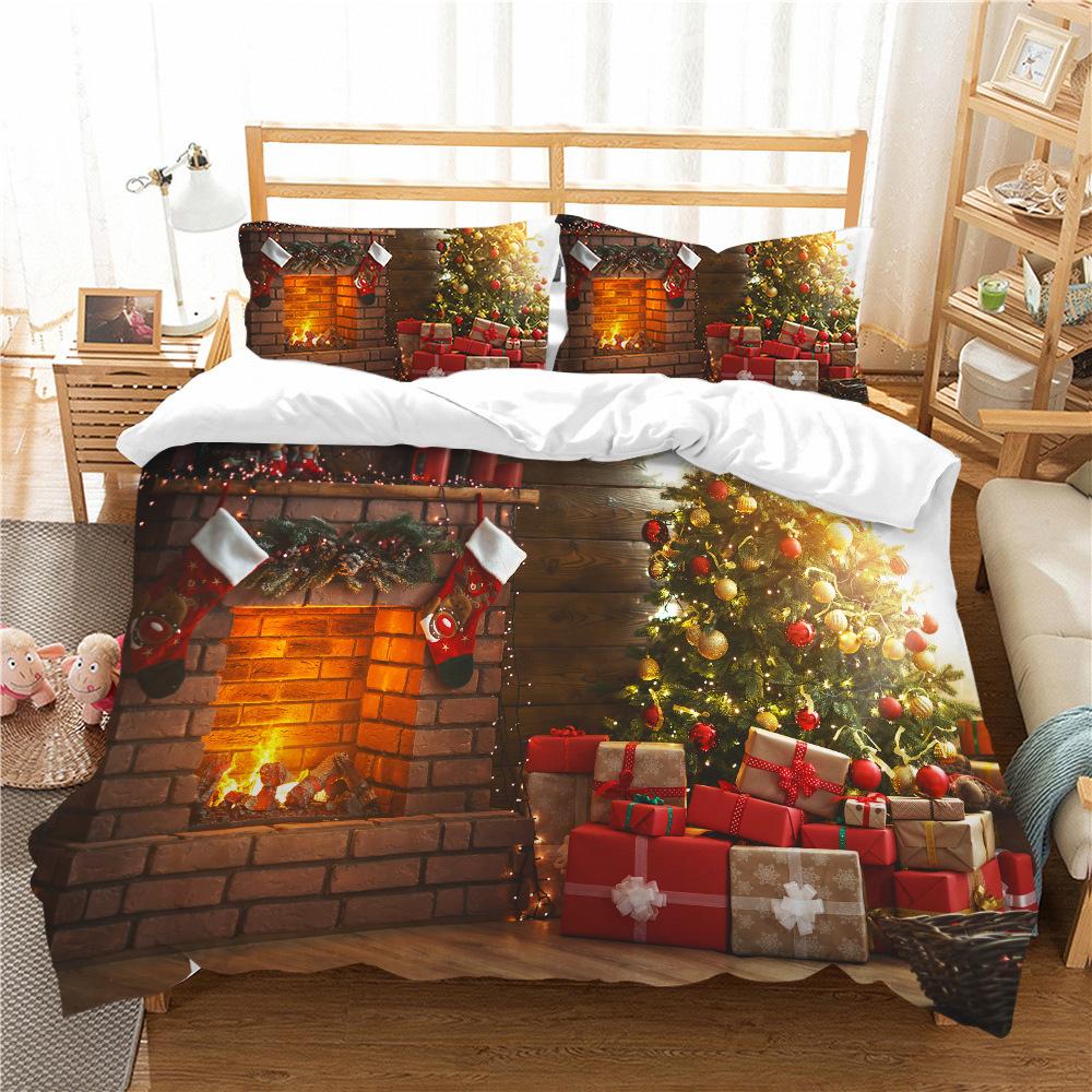 

Рождественская серия Пододеяльник Наволочка Двух- или Трехпредметный Праздничный подарок Полиэстер 3D цифровая печать Germany 200 * 220