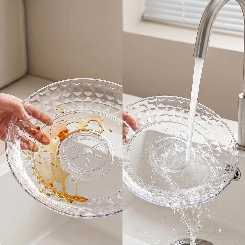 Plastic Fruit Bowl for Kitchen Counter Detachable Draining Pedestal Serving Plate Snack Dish Dessert Food Tray Tableware