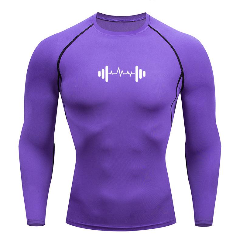 Men's Compression Shirt Gym Workout Sport Quick Dry Tight TShirts Outdoor Training Fitness Elasticity Tops Tee Summer Male