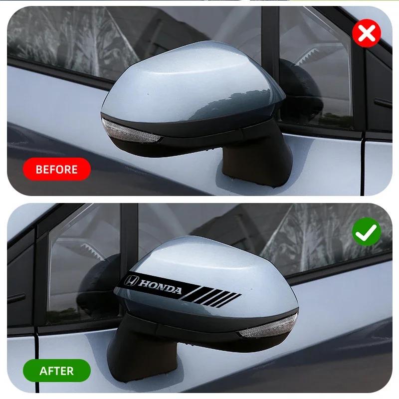 2PCS Car Rearview Mirror Sticker Decals Auto Exterior Accessories For Honda Odyssey Spirior CRV Civic XR-V HR-V City Accord