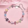 Luxury 925 Sterling Silver 8-inch Exquisite Colored Zircon Bracelet for Women's Fashionable Wedding Jewelry Accessories