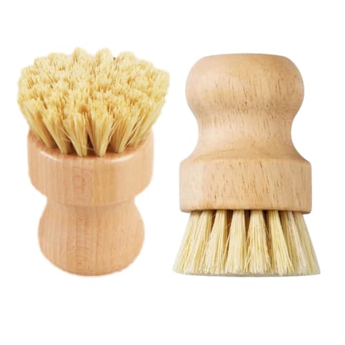 NOELAMOUR Kitchen Brush, Scrubbing Brush, 2-Piece Set, Sisal Brush, Pot Brush, Pot & Pan Brush, Bowl Brush
