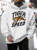 Tiger Speed Creative Print Men Hoody Harajuku Loose Hoodies All-Match Pocket Man Pullovers Fleece Autumn Unisex Sportswear