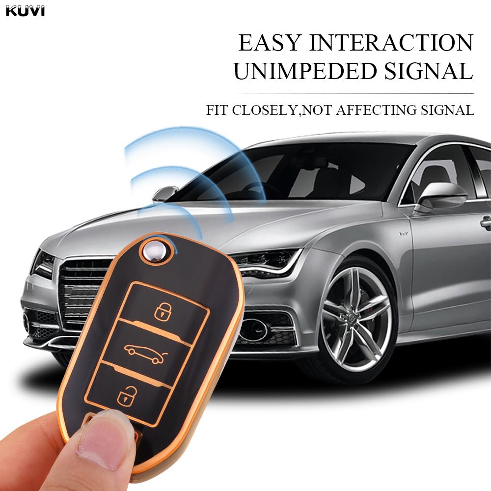 Hot TPU Car Flip Key Case Cover Shell For Peugeot 208 308 408 508 2008 3008 4008 5008 For Citroen C3 C4 CACTUS C6 C8 Accessories