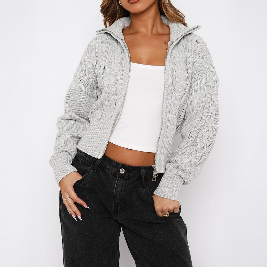 Simple and Fashionable Long-sleeved Solid Color Woolen Women's Clothing 2025 Autumn Winter