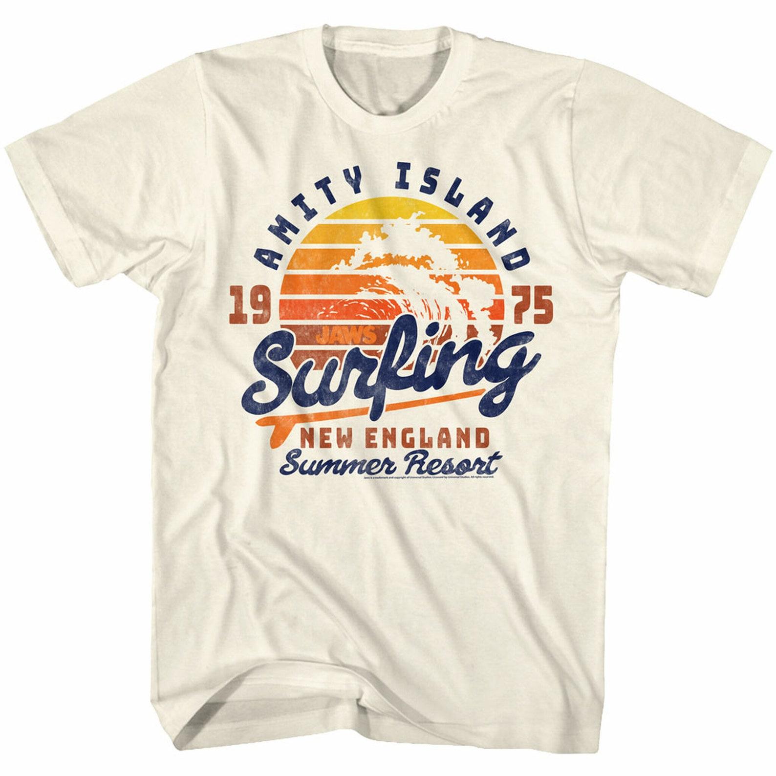 Jaws Amity Surfing Natural Adult T-Shirt 3XL