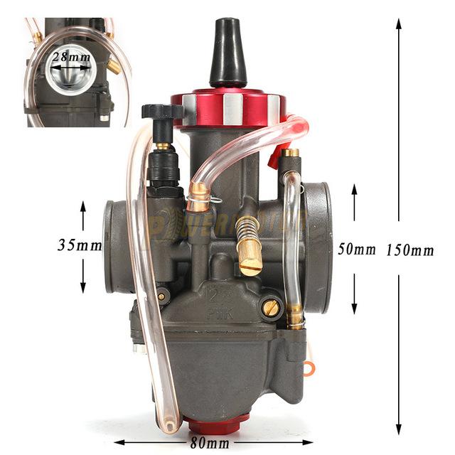 PWK 28 30 32 34mm Motorcycle Flat Curtain Carburetor with Power Jet For 4 Stroke 250cc Dirt Bike Motocross Universal Carburetors