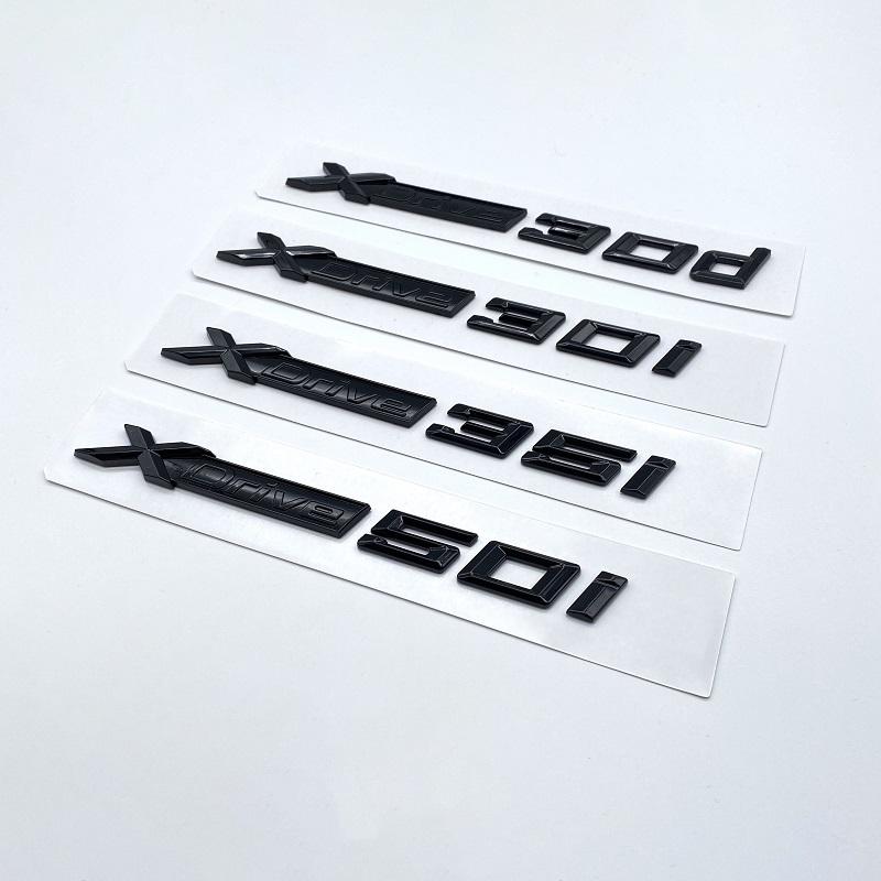 Glossy Black 3D Letters XDrive 28i 30i 36i 40i 50i 30d ABS Emblem for BMW X5  E70 F15 G05 Series Car Trunk Logo Sticker