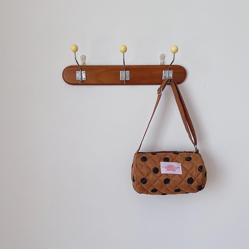 

Adorable Korean Style Girls Crossbody Bag With Cute Polka Dot Design For Kids коричневий