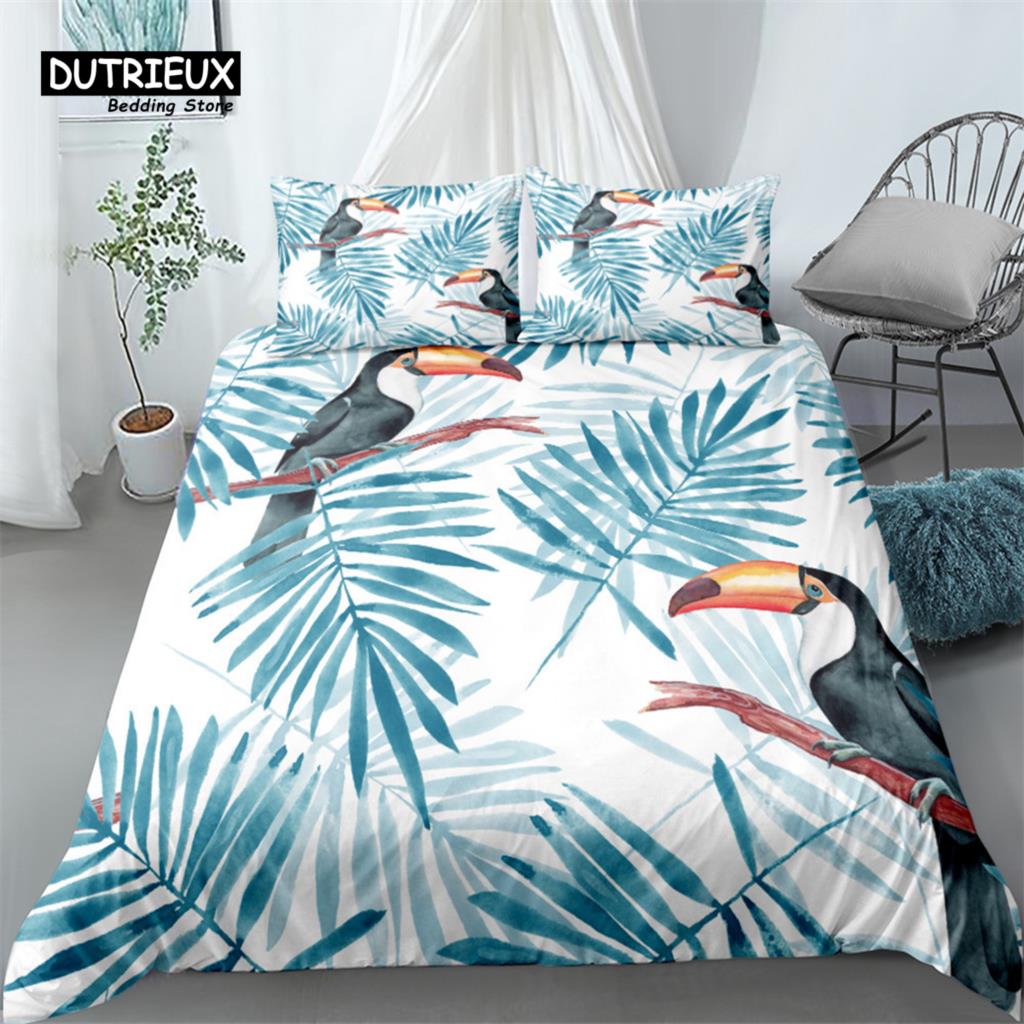 3D Toucan Birds Duvet Cover Set Soft Comfortable Breathable Fashion Bedding For Bedroom Guest Room Decor