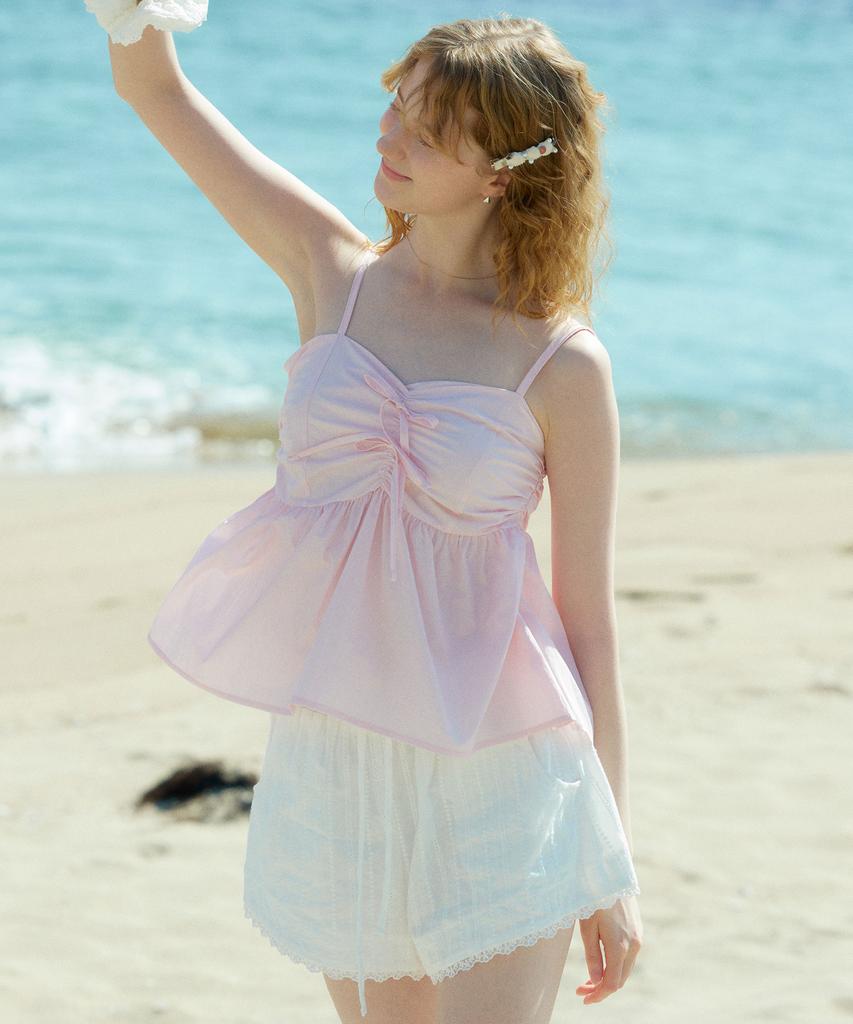 LETTER FROM MOON Cozy Lace Banding Shorts (White)