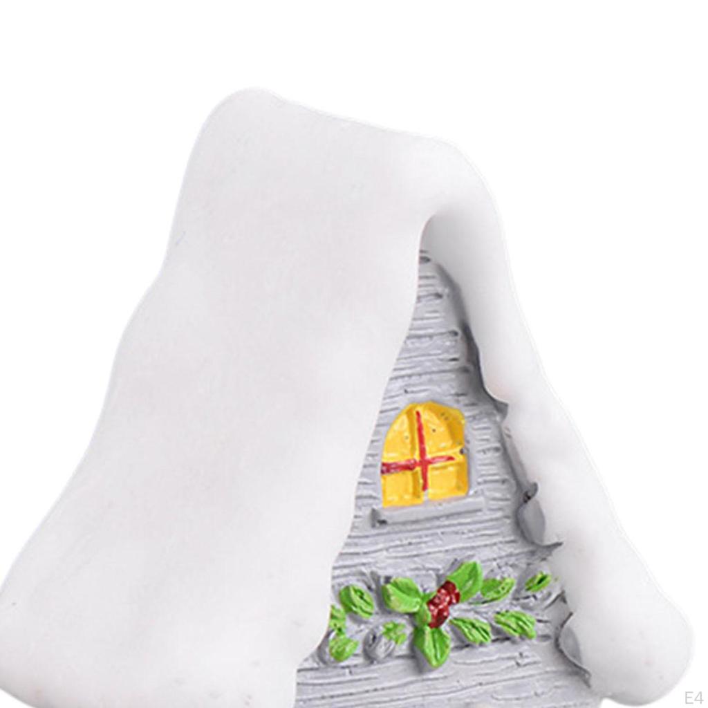Mini Christmas Miniature Ornament Village House Figurines Xmas Hanging Figures Resin Statue for