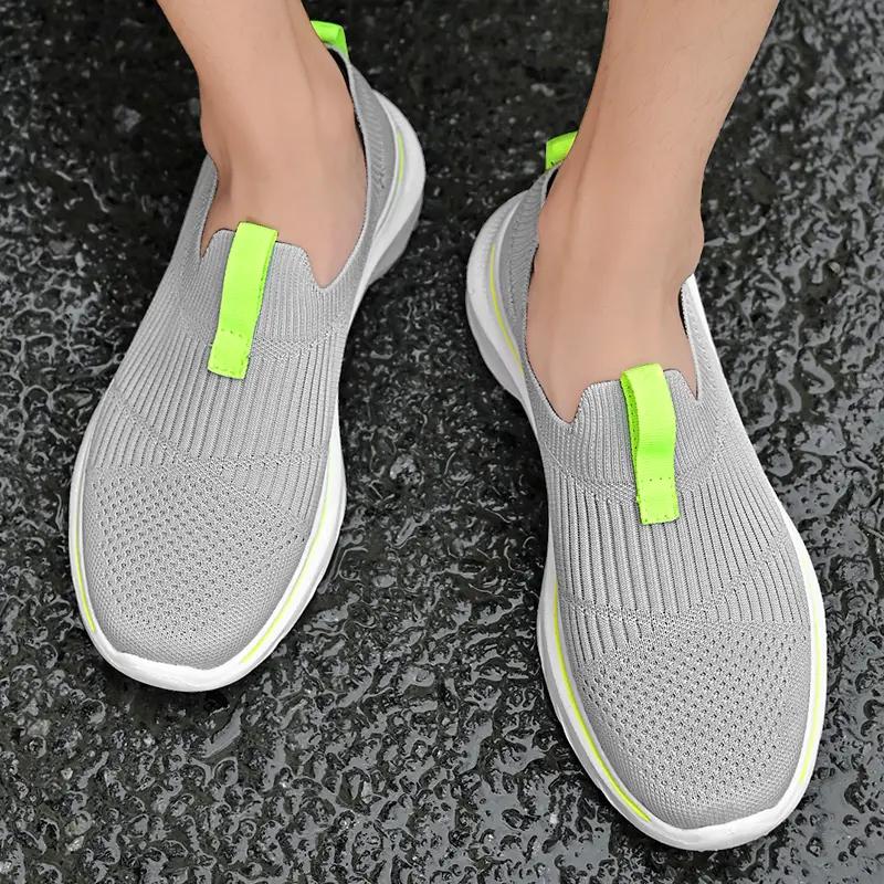 Fashion Running Shoes Men Lightweight Mesh Comfortable Flat Casual Walking Shoes Slip on Unisex Sneakers for Men Lightweight Casual Shoe