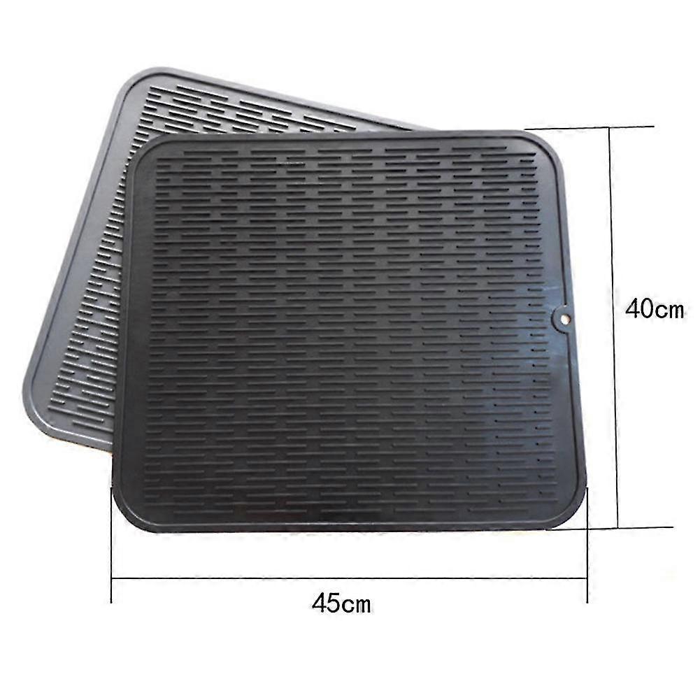 2 Pcs Large Silicone Placemat Dish Drying Mat Kitchen Draining Table Drain Mat Sink Non-slip Pad