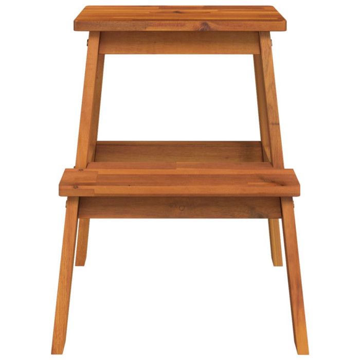 VidaXL Tabouret-escabeau 2 marches 40x38x50 cm Bois d'acacia solide, escabeau, tabouret de bain, escabeau 2 marches en bois 153333