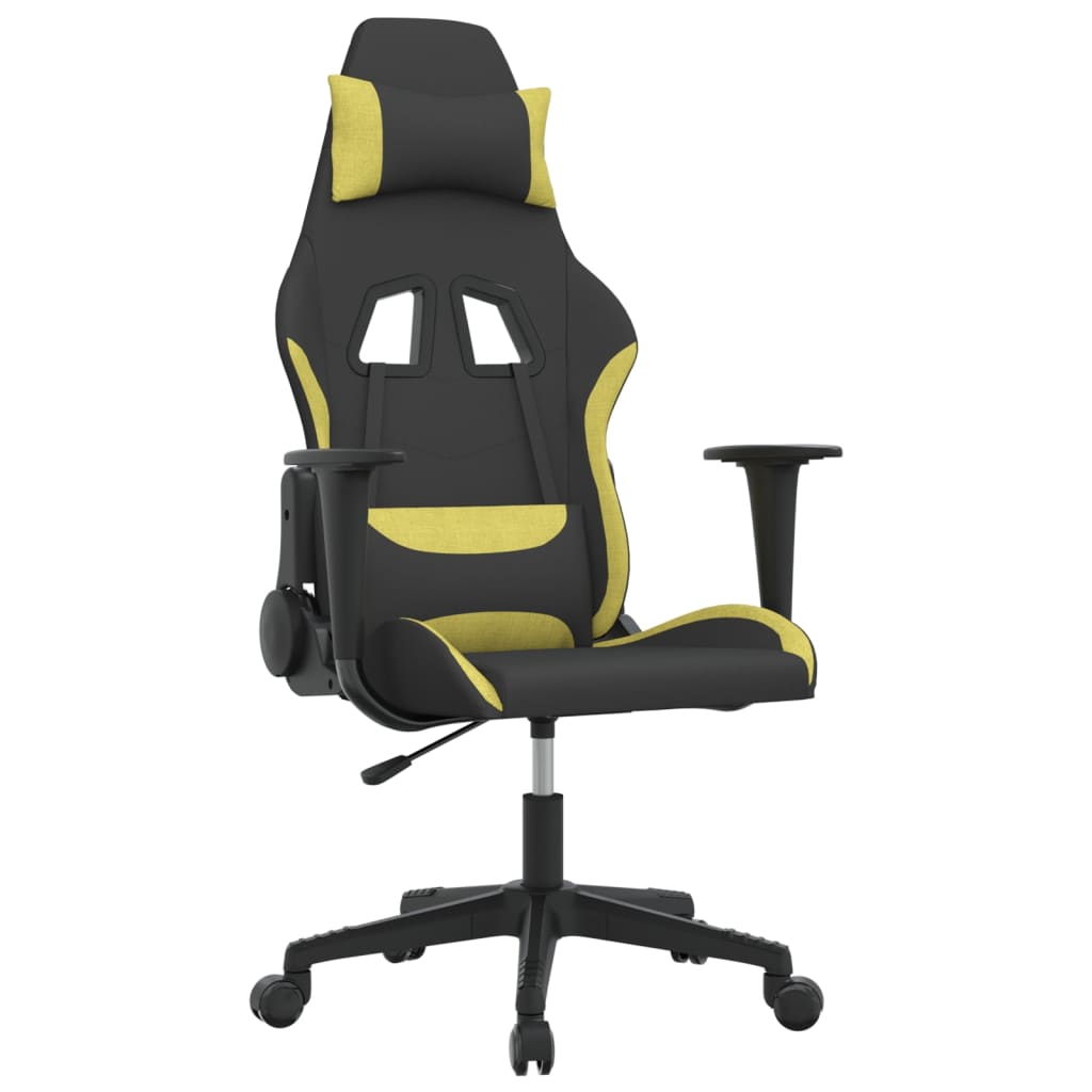 Gaming Chair Black and Light Green Fabric