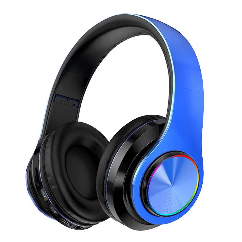 

B39 Luminous Wireless Over-Ear Bluetooth Headphones with Call Function and Foldable Design чорний/синій