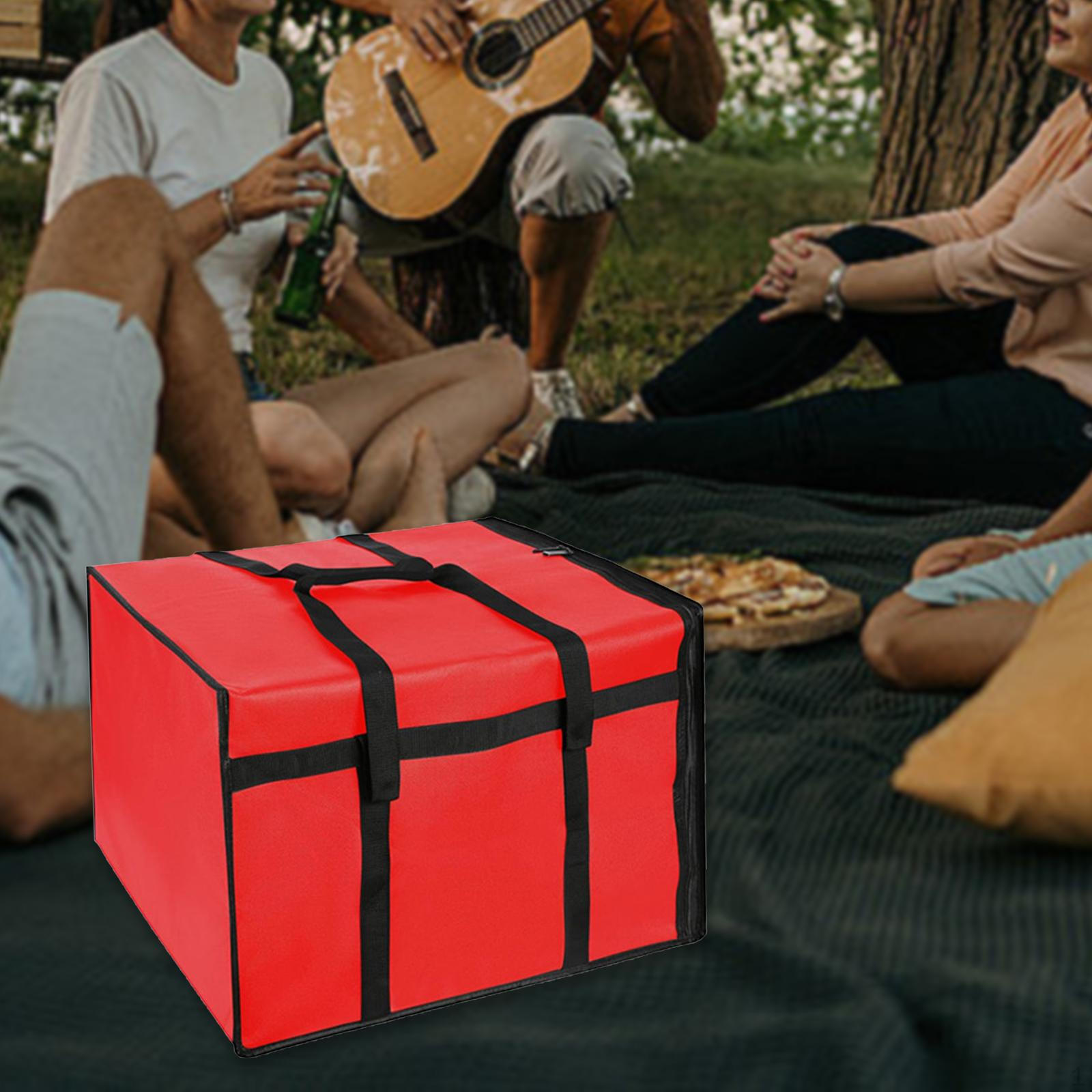 Изолированная сумка-переноска для пиццы коробка для продуктов легкая для общественного питания на двух молниях 60cmx60cmx35cm 1570₽