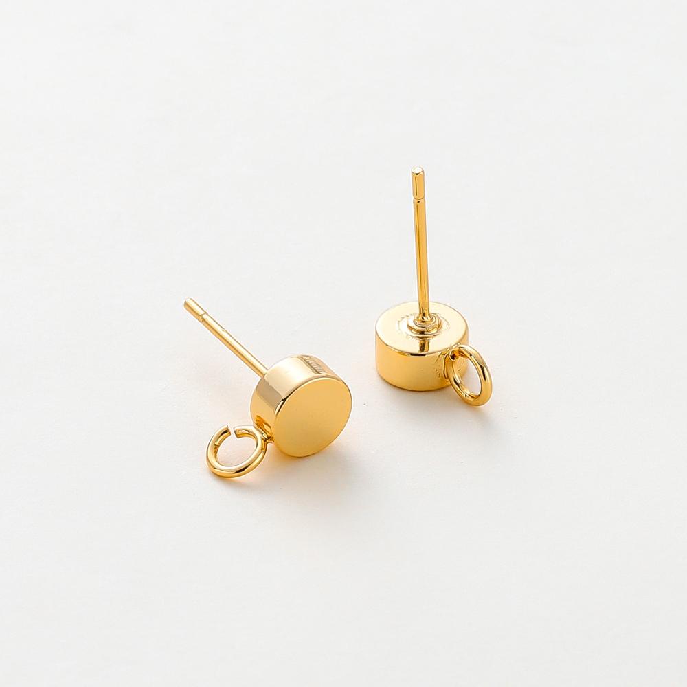 10Pcs 14K/18K Gold Color Plated Brass Ear Stud with Hoops Earring Hooks for Jewelry Making DIY Earrings Accessories Supplies