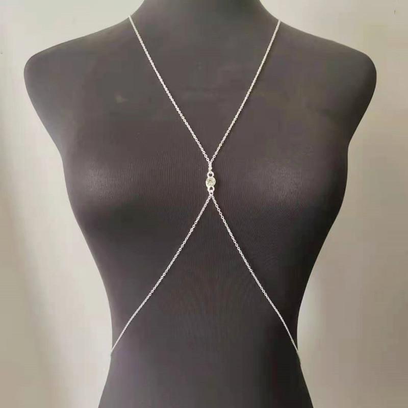 

Beach Style Waist Chain for Women Fashion Simple Rhinestone Zircon Women Sexy Bikini Accessories Body Chain
