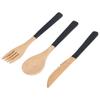 3Pcs Japanese Wooden Cutlery Set Safe BPA   Wooden Cutlery Spoons Forks Knives for Kitchen