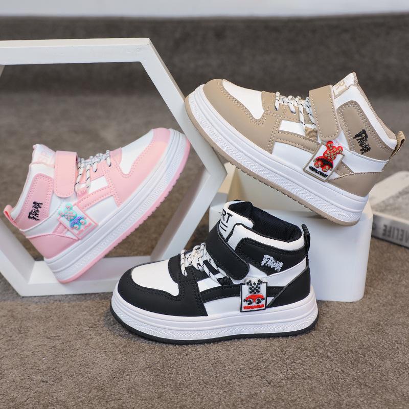 Boys' sports shoes children's soft-soled high-top board shoes 2025 spring and autumn new girls' casual shoes medium and older children's running shoes