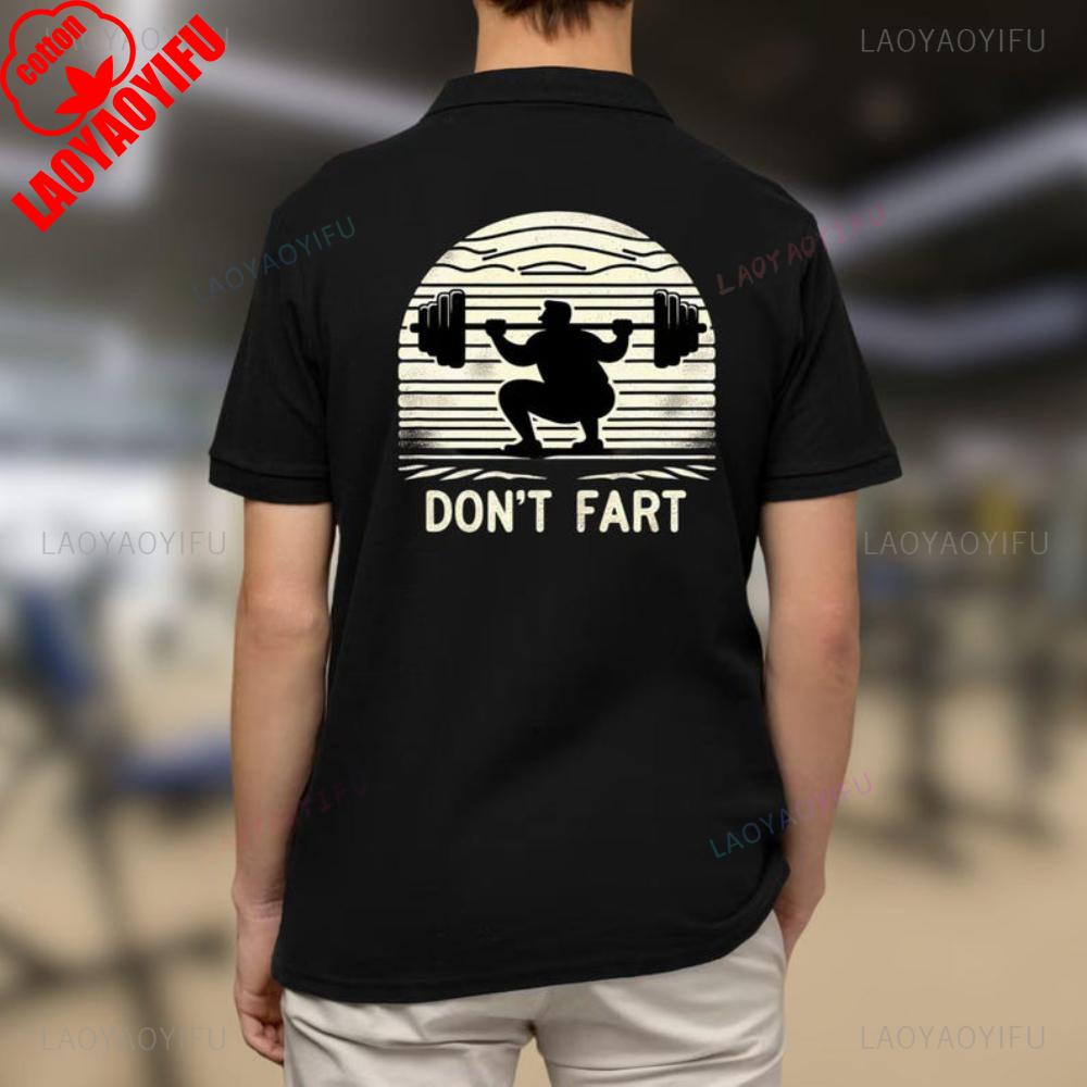 

Funny Gym Graphic T Shirts Men Barbell Squat Dont Fart Hilarious Workout Fitness Humor Gift Bodybuilding Gymwear Lifters Clothes 3XL
