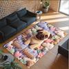 Pug Theme Crystal Velvet Floor Rug Personalized Custom Name Text Warm Carpet Home Decoration