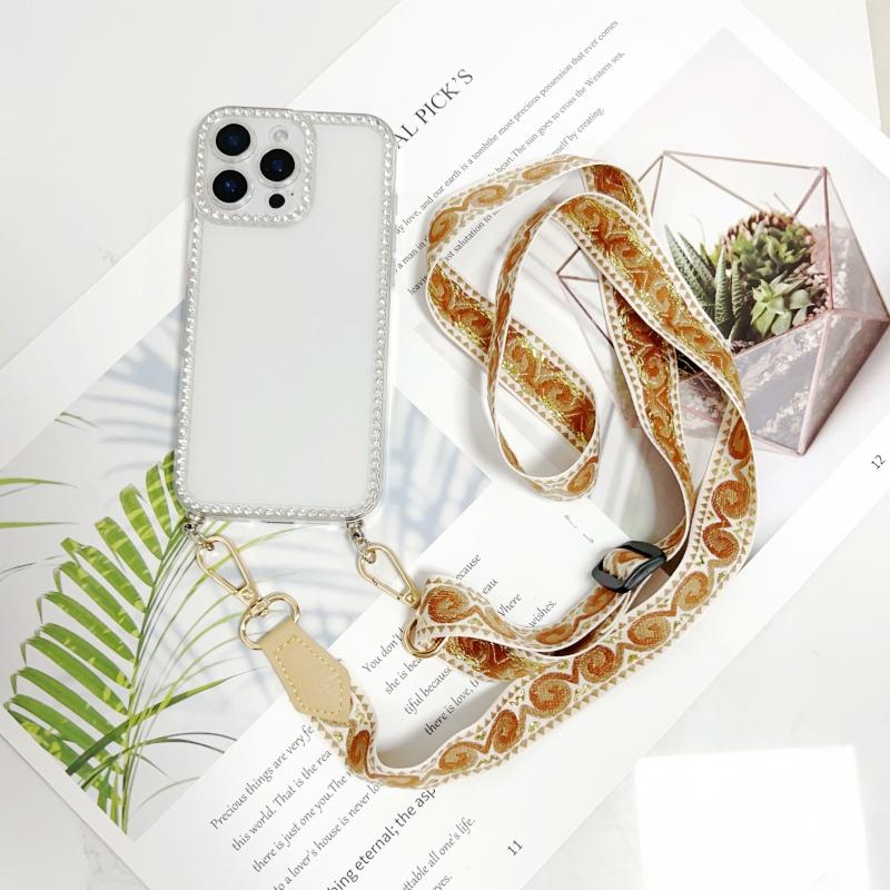 

Spun Gold Retro Lanyard Case For Samsung Galaxy S25 Ultra S20 S21 S22 S23 FE S24 Plus A56 Crossbody Strap Diamond Clear Cover S25