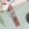 Traditional Chinese Design Bookmark Rosewood Bookmark, Plum Orchid Bamboo Chrysanthemum Carved Classic Fine Oily Wood Style Page Marker for