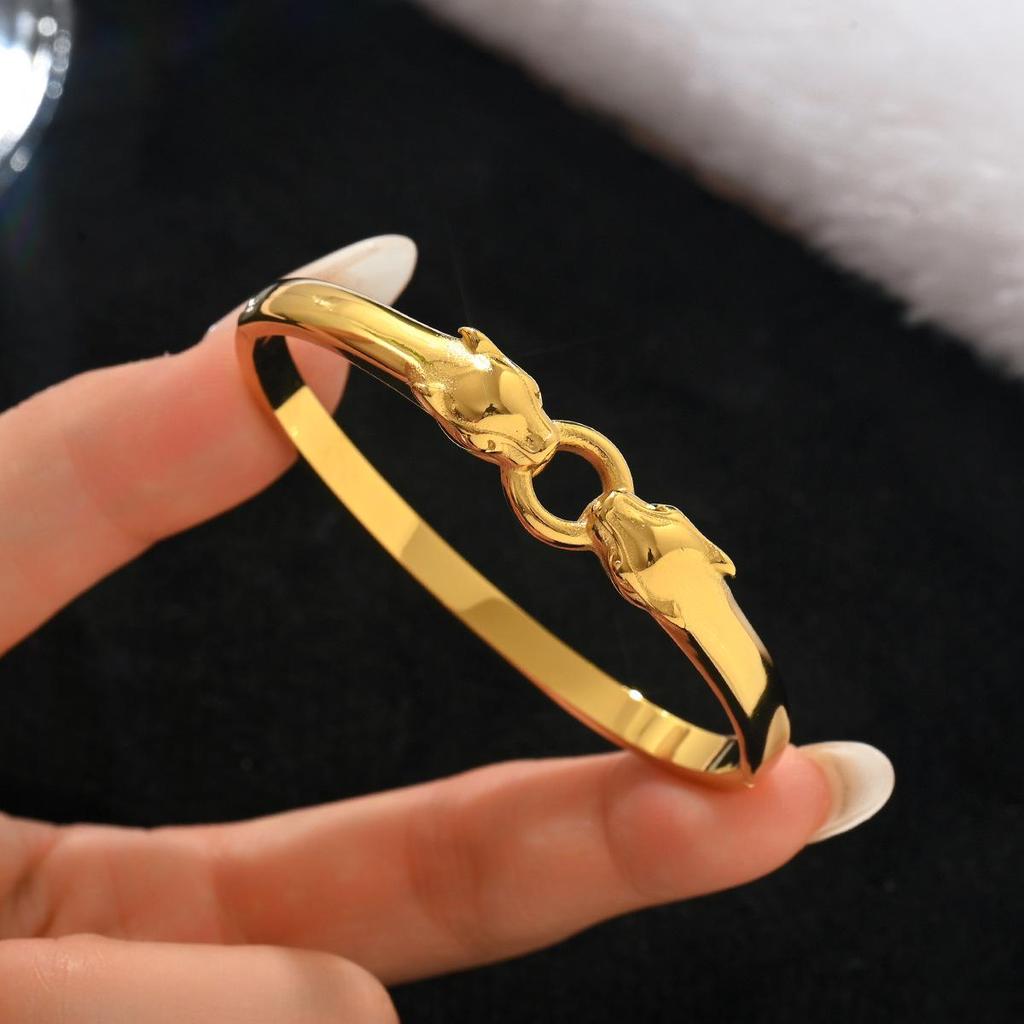 Modne Bransoletki ze Stali Nierdzewnej i Złota 18K - Wytrzymałe, Odporne na Ścieranie Bangles w Stylu Europejskim i Amerykańskim