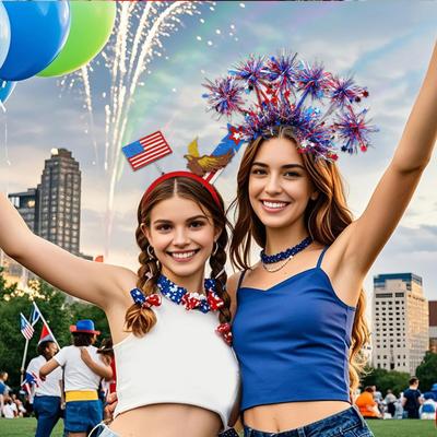 1/15 Stück Party Stirnband Amerikanische Flagge Stirnband Memorial Day Unabhängigkeitstag Juli