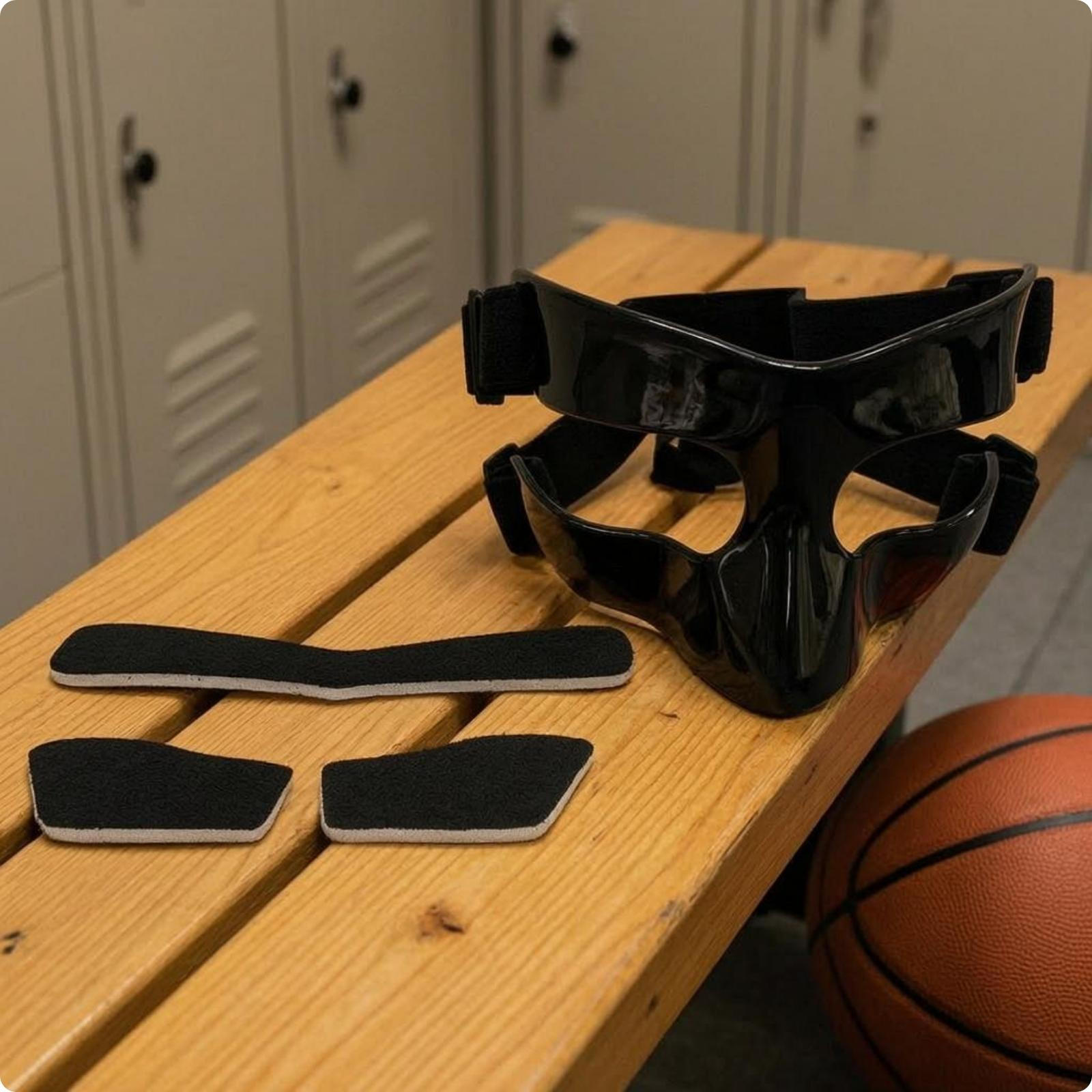 Basketball Facial Guard Hard case Guarding Nose Protector SweatAbsorbent Pads Half Frame