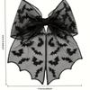 Creative Star Spider Web Hair Clip Spring Clip Gothic Bat Head Veil Elegant Lace Halloween Hairpin Hair Accessories