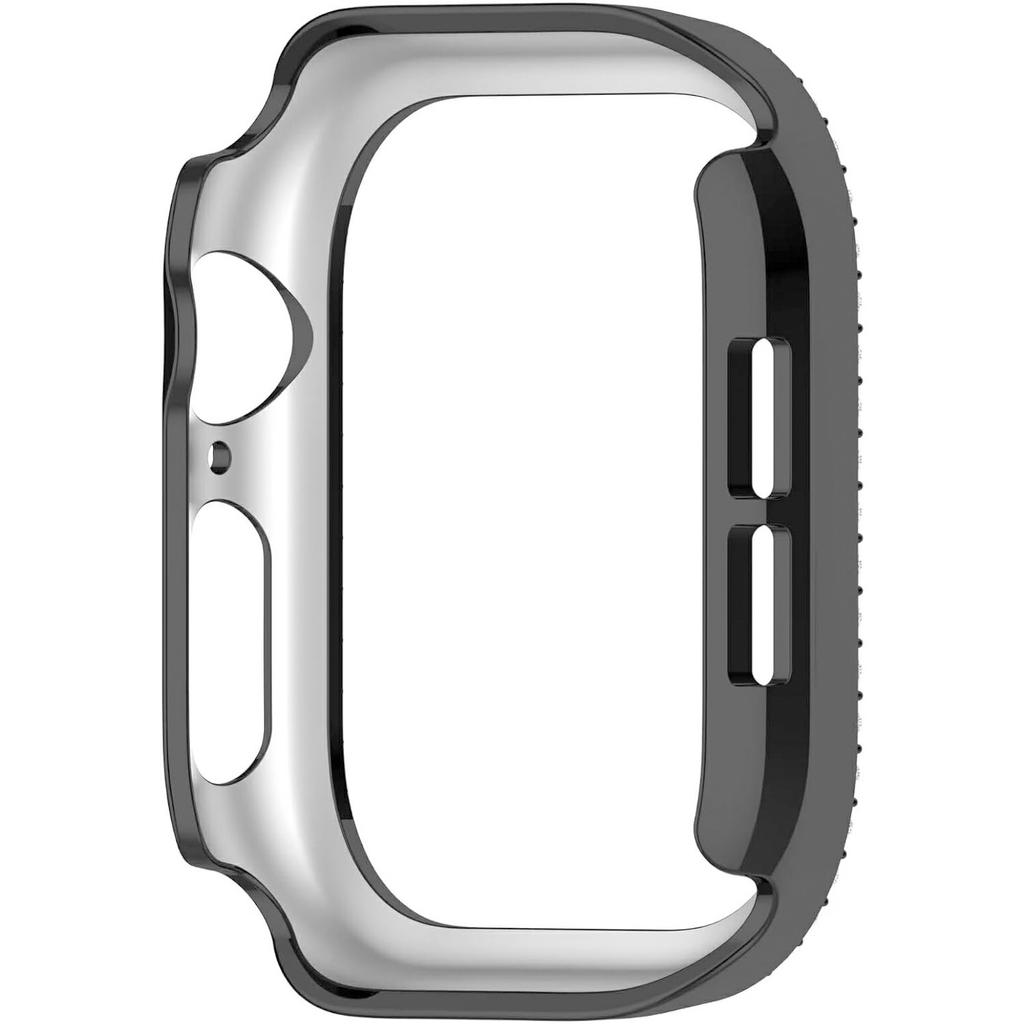 For Apple Watch Series 10 42mm PC Case Hollow Design Rhinestone Decor Watch Frame Cover