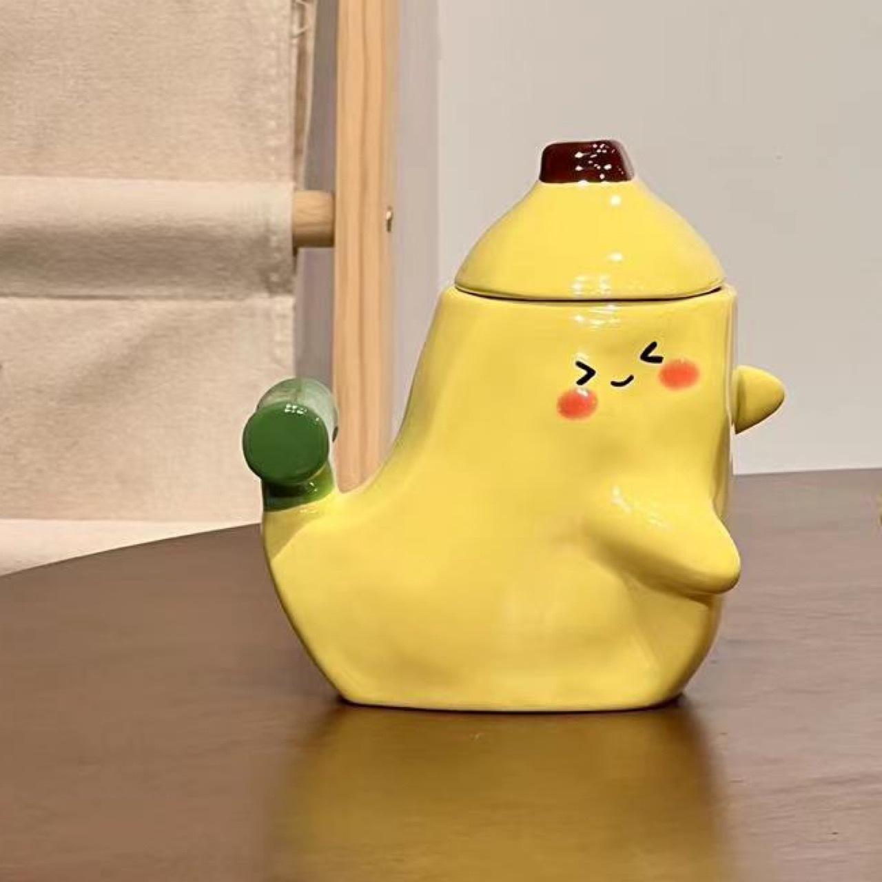 Banana cup like banana paint couple pair cup ceramic mug for girlfriend man water cup couple cup couple model 301-400ml
