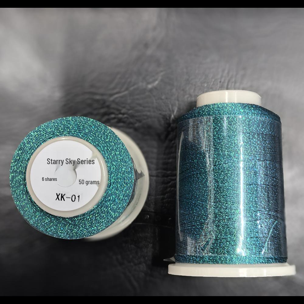 Starry Sky Gradient Yarn: 6-Strand Purple Illusion Tassel for DIY Bracelet & Handmade Weaving Accessories.