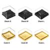 50pcs Plastic Square Moon Cake Boxes Egg-Yolk Puff Container Golden Packing Box Multi Size
