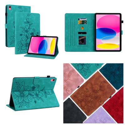 Für Apple iPad (2022) (Auch bekannt als iPad 10. Generation,iPad (10. Generation),iPad 10,9 Zoll).Tablet-Hülle aus PU-Leder mit exquisitem floralem Prägedesign