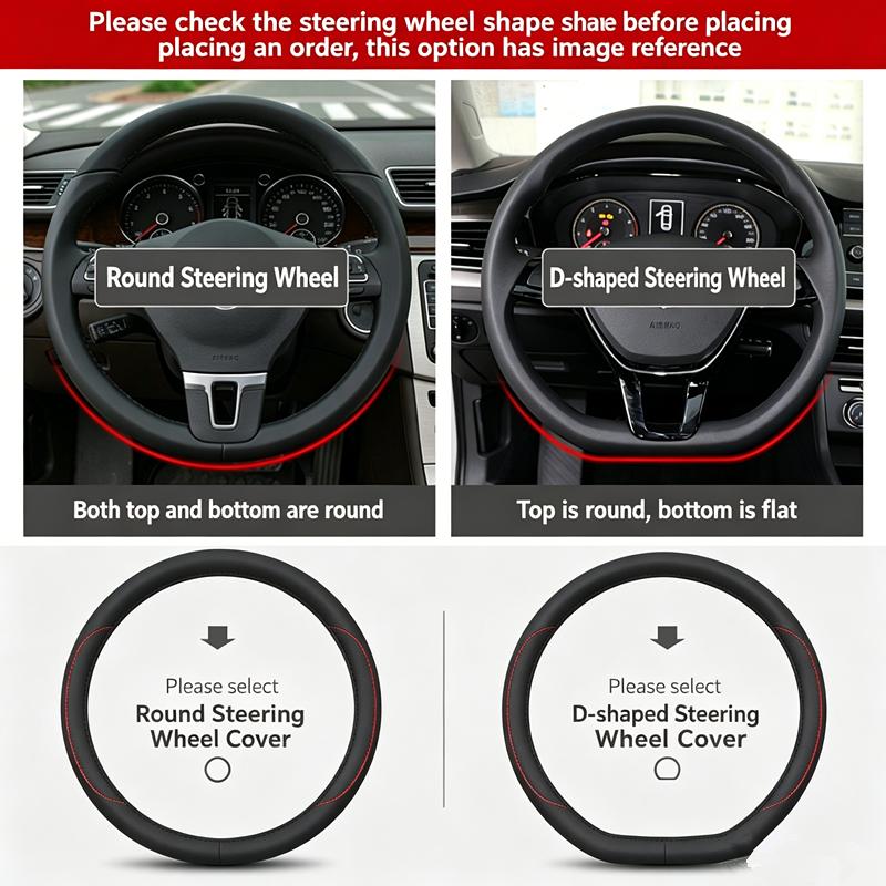 New Car Leather Steering Wheel Cover 38cm 15' For Hyundai Elantra IX35 I30I20 Sonata Santa Fe Accent ETC. Breathable Car Accesso