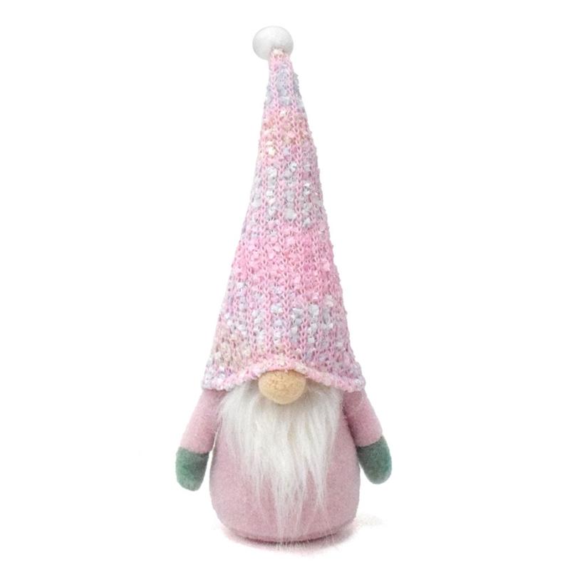 Set of 2 Christmas Ethnic Gnomes Dolls Decors Handmade Scandinavian Tomte Figures Ornaments for Home and Party Display