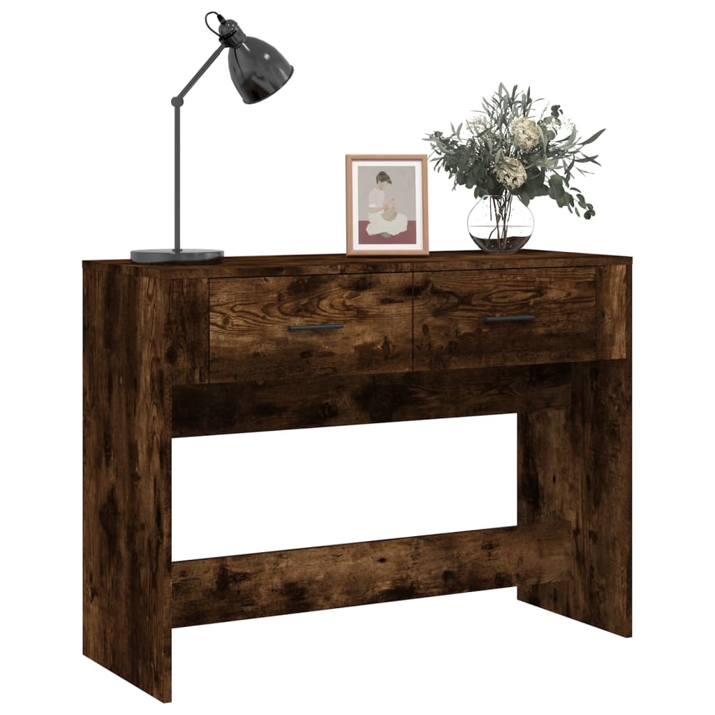 Console Table Smoked Oak 100x39x75 cm Wood Based Material