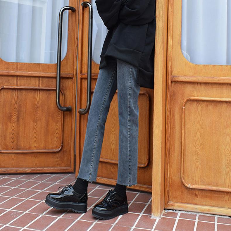 High Stretch Jeans for Women Autumn and Winter Slim Fit High Waist Straight Leg Jeans