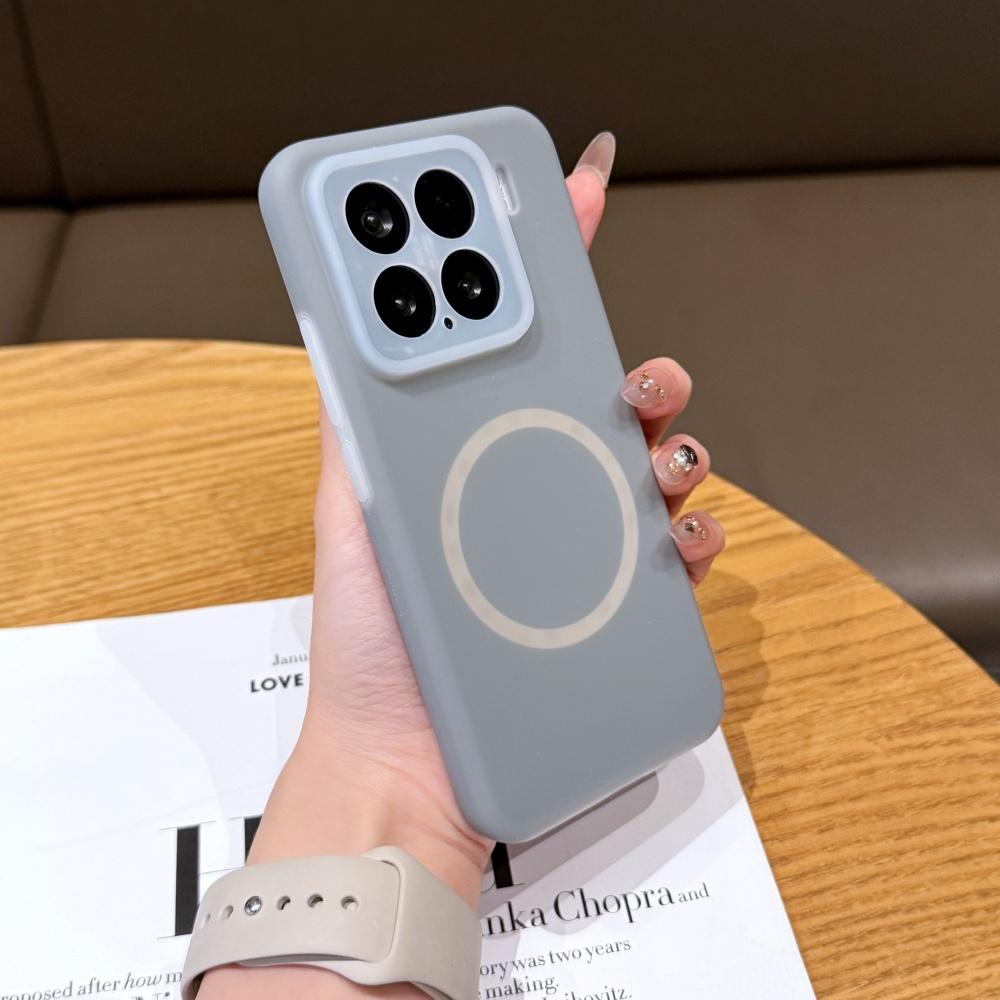Fashion Jelly 2 In 1 Liquid Silicone For Magsafe Magnetic Phone Case For XiaoMi Mi 15 14 Pro Frosted Non-Slip Soft Bumper Cover