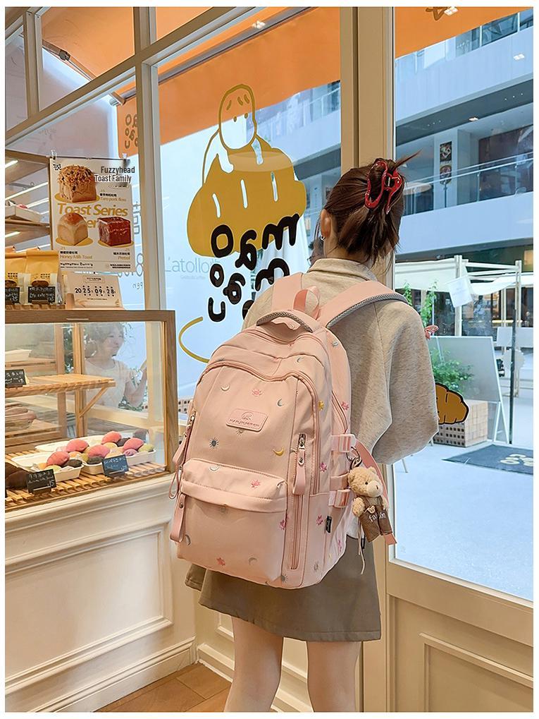 Ultralight, Large Capacity Waterproof Backpack for High School Students - Fashionable Embroidered Design