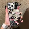New Cute Black Cat Graphic Montage Laser Phone Case For iPhone 17 15 16 Pro Max Plus 14 13 12 Mini 11 Pro Max Shockproof Cover
