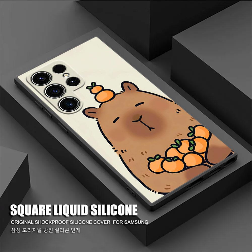 Capybara Cute Silicone S26Ultra Case For Samsung Galaxy S26 S25 S24 S23 S20 S21 FE S22 Ultra S25 Plus 5G Cases Soft Phone Cover