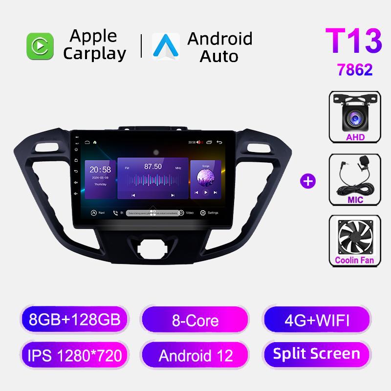 Android Auto Car Radio For Ford Transit Tourneo Custom 2012-2025 Navigation GPS Multimedia Video Player BT Carplay 8 Core 8+128G